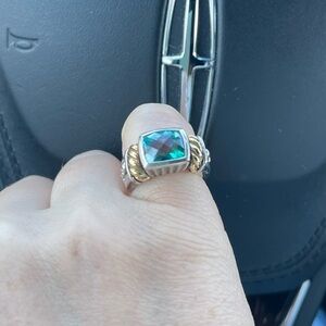 Samuel B. Sterling Silver and 14K Blue Topaz Ring size 5